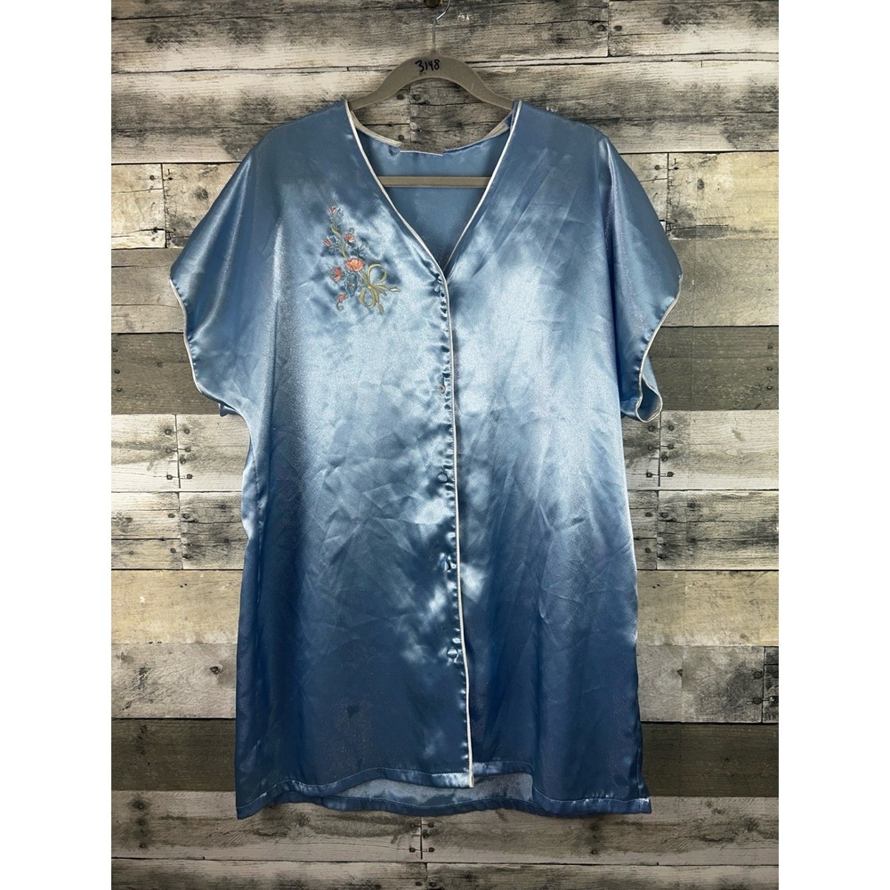 Val Mode Lingerie VTG Short Sleeve Button Up Robe